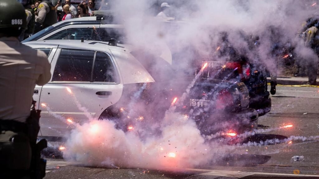 US agents, protesters clash again in Los Angeles over immigration raids