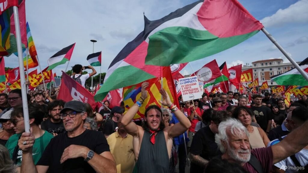 Tens of thousands join pro-Palestinian demos, strikes in Italy
