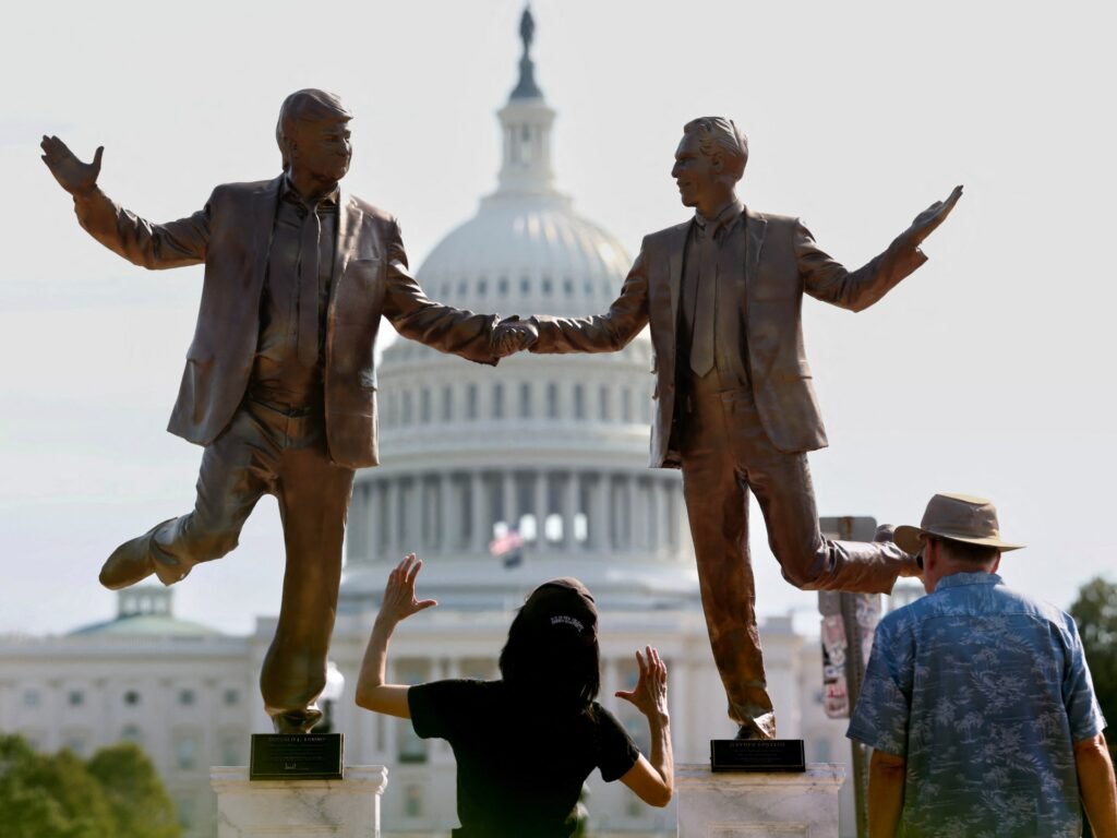Satirical statue in DC notes ‘long-lasting bond’ between Trump, Epstein | Donald Trump News