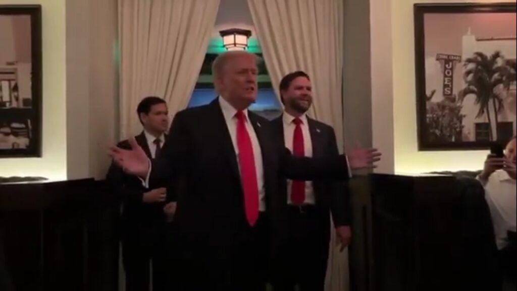 President Trump Celebrates DC Crime Fighting Success by Going Out for Dinner; Stares Down Hamas Supporting Code Pink Protesters Who Heckled Him Inside Restaurant in Security Breach | The Gateway Pundit