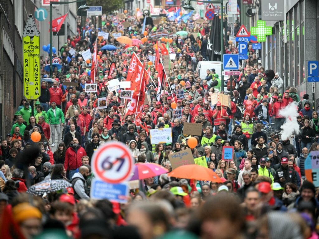Tens of thousands rally in Brussels to protest austerity plans | Protests News