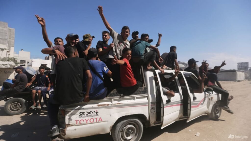 Some Palestinians pack up and move toward their homes in Gaza after ceasefire