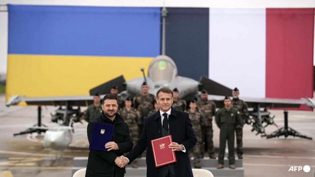 Macron, Zelenskyy sign accord for Ukraine to buy French fighter jets