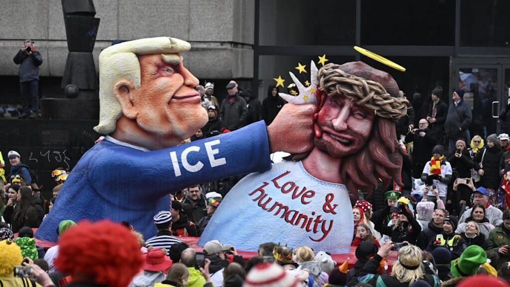 German carnival revellers take swipes at Putin, Trump, Epstein