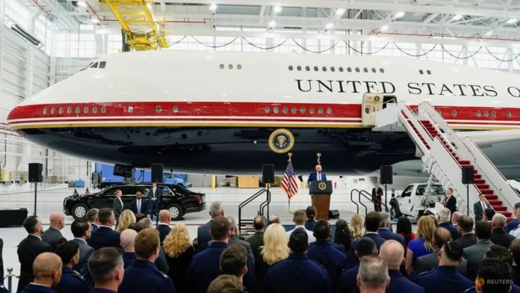 Retrofitted Qatari jet takes flight as Air Force One for Trump’s trip to North Dakota