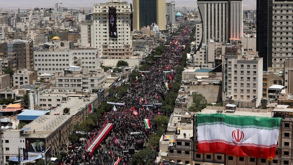 Iran says it hits US military targets in Gulf, prepares to bury slain leader